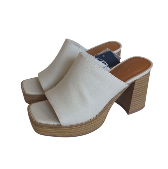 Universal Thread Gabby Faux Leather Platform Mule Heels 6 Cream - Picture 6 of 16